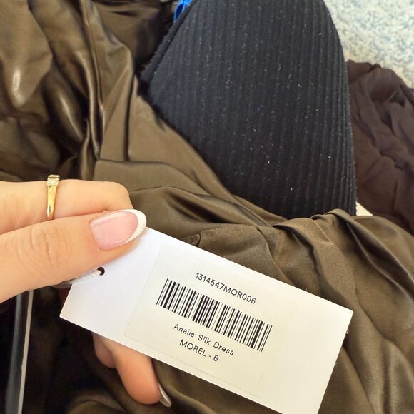 NWT Reformation Anaiis Bridesmaid Silk Maxi Dress Sz 6 in Morel Cut-out Back - Picture 3 of 8